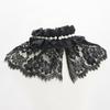 Schwarzer Damen Stehkragen Spitze Halsrüsche Falscher Kragen Cape mit Perle Sexy Vielseitig Dekorativer Kragen Schal Kostümzubehör