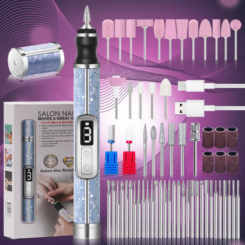 20000RPM Nail Polishing Machine Professional Nail Drill Multiple Gears Low Noise Nails Sander File Set For Manicure Salon Tools