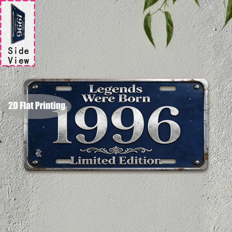Tin Sign Vintage Durable Metal Plaque Wall Decor Home Office Bar Man Cave City Birth Year License Plate Wall Art