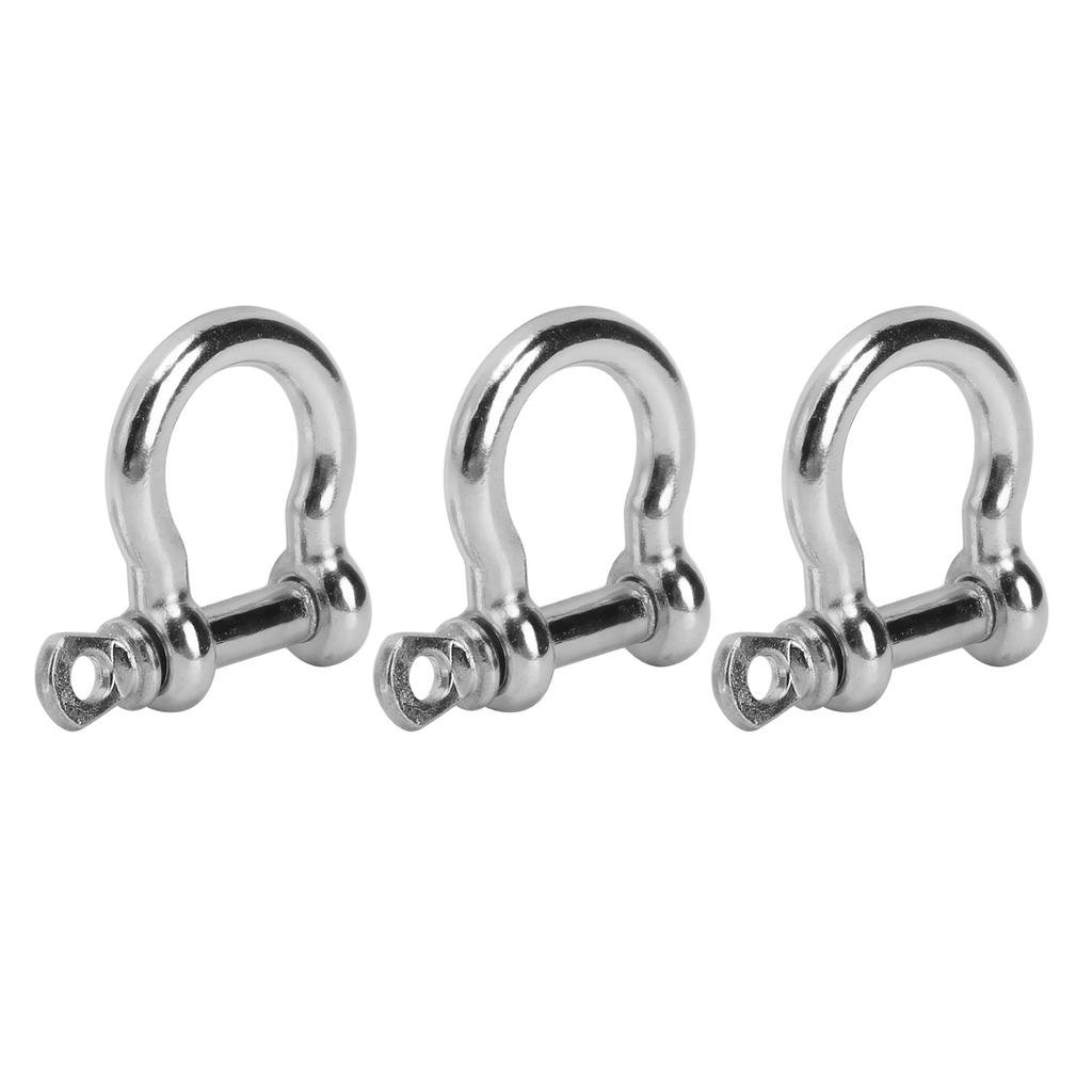 3pcs Screw Pin Anchor Shackle Bow Shape Load Shackle for Paracord Survival Bracelet