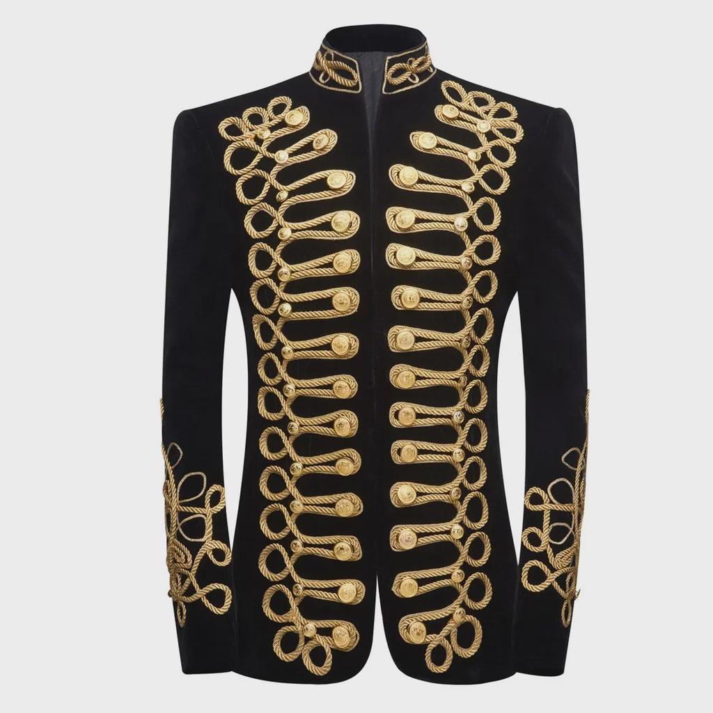 Men's 3D Velvet Rope Button European Palace Aristocratic Retro Dress