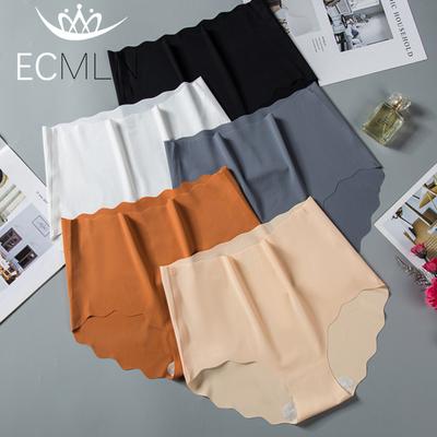 Women's Plus Size Ice Silk Seamless Briefs Underwear High Waist Panties for Women