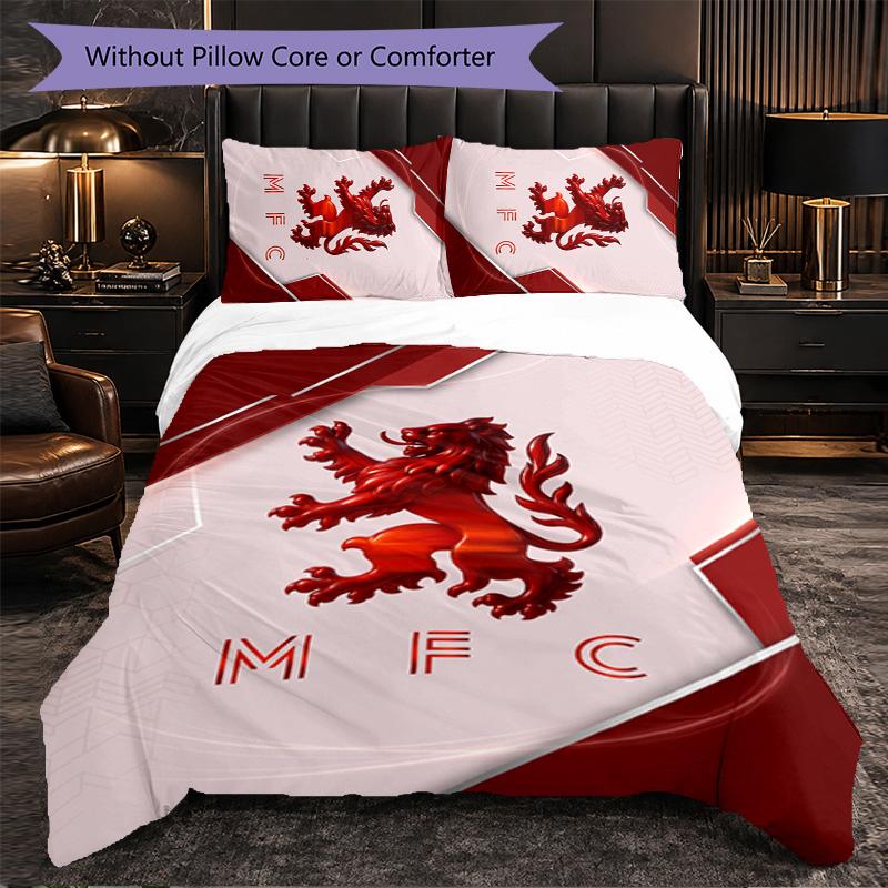 Biancheria da letto a tema Middlesbrough Set 3 pezzi Copripiumino Biancheria da letto decorativa per camera da letto di adolescenti Decorazione per la casa