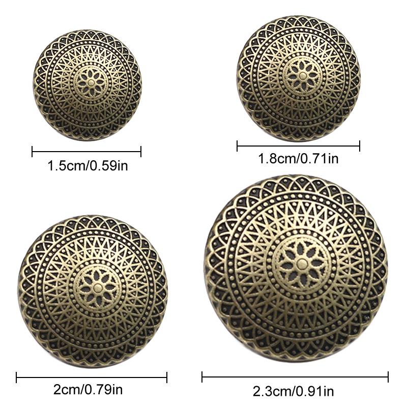 10pcs Round Shape DIY Shank Buttons Garment Accessories Button Crafts Metal Button Repair Sewing Alloy Suit Coat