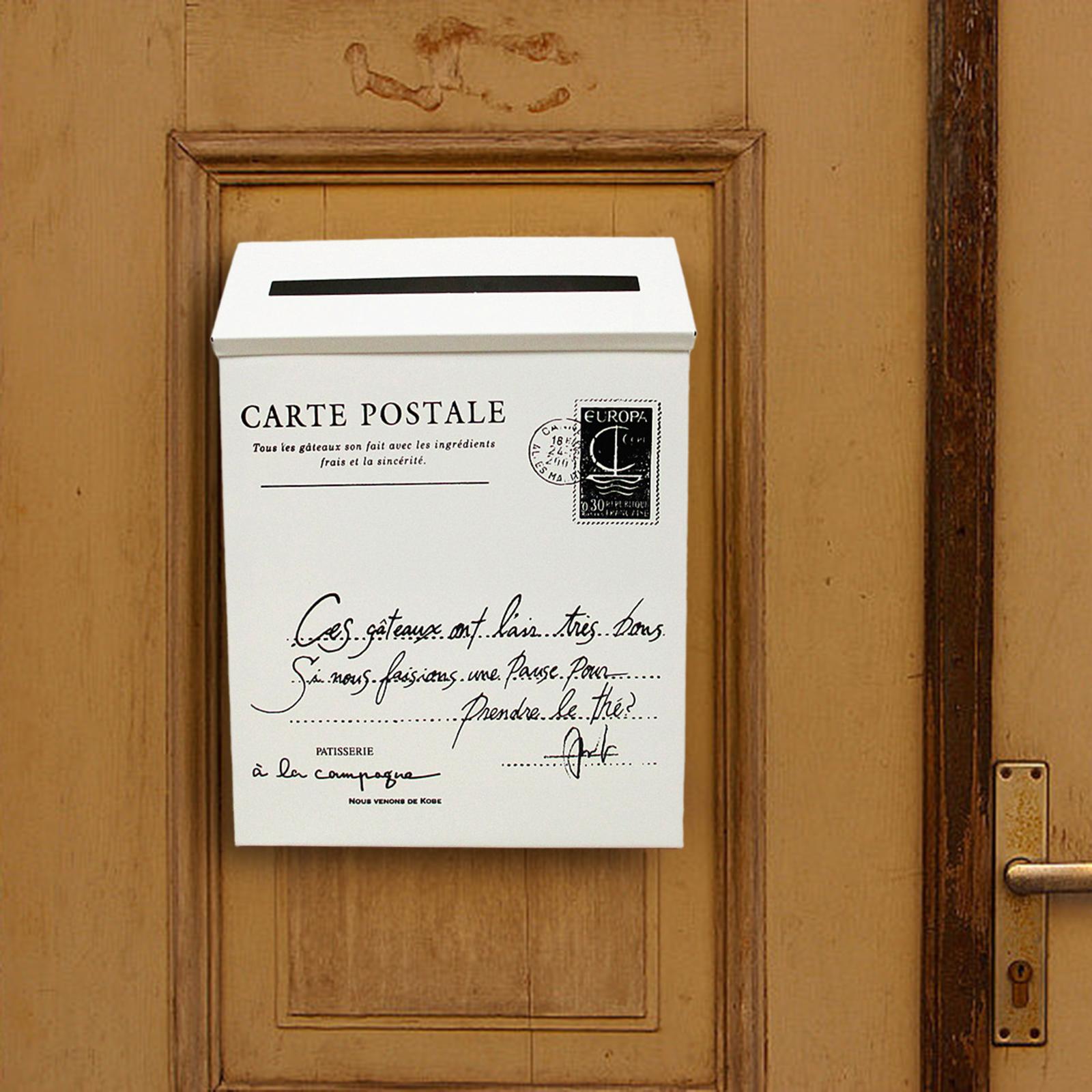 Wall Mounted Mailbox Newspaper Holder Box Suggestion Box Modern Letterbox Wall Hanging Mail Box for Outside House Gate Decor