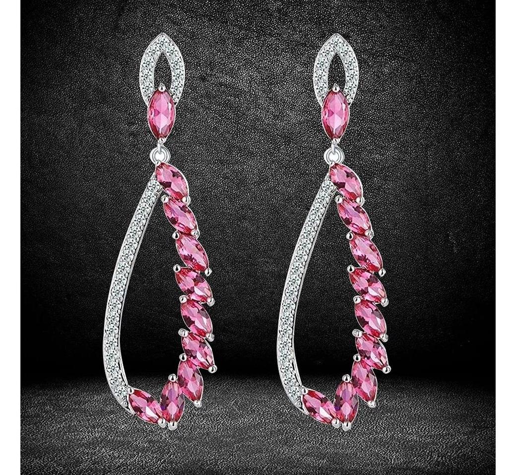 Jewellery Celebrity Inspired Crystal Studded Dangler Earings Earrings for Girls and Women