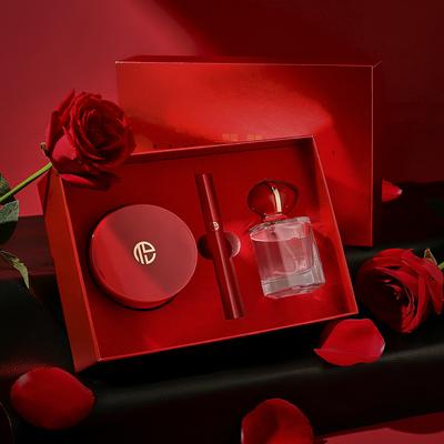  Red Tone Makeup Set with Lip Glaze, Perfume Cushion BB Cream Birthday Gift