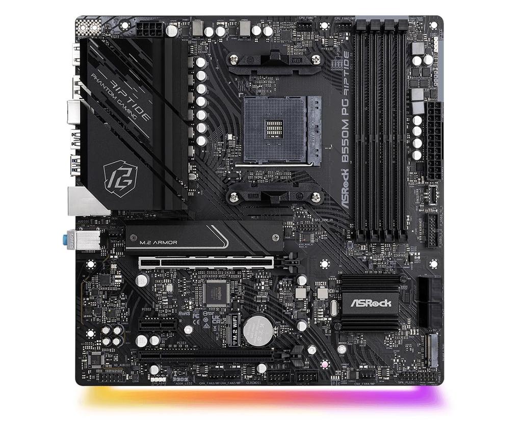 ASRock B550M PG Riptide AMD Ryzen 5000 Serie CPU MicroATX B550M Motherboard Japanischer Händler Motherboard, (Sockel AM4) Kompatibel, [Offiziell