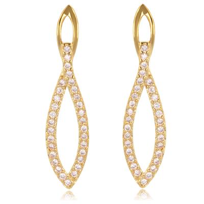 [Q2619] - Gold Plated Earrings 'Sissi' White Gold - 25x6 Mm