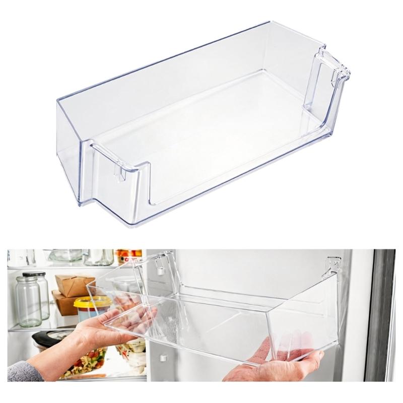 Refrigerator Door Basket Replacement for W11239961, Clear Plastic Bin with Raised Walls for Restoring Damaged or Missing Right-Side Shelf