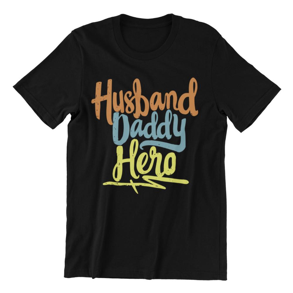 

Husband DADDY Hero T-Shirt Mens Fathers Day Christmas Gift For Him Dad S