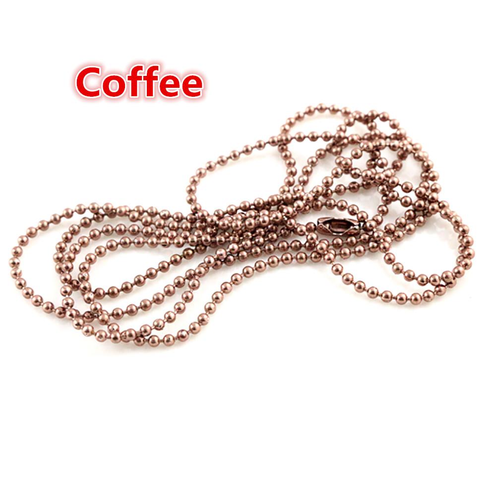 5pcs 1.5 2.0 2.4mm Length 70cm (27.5 inch) 10 Colors Plated Ball Beads Chain Necklace Bead Connector For Charms Base and Tray