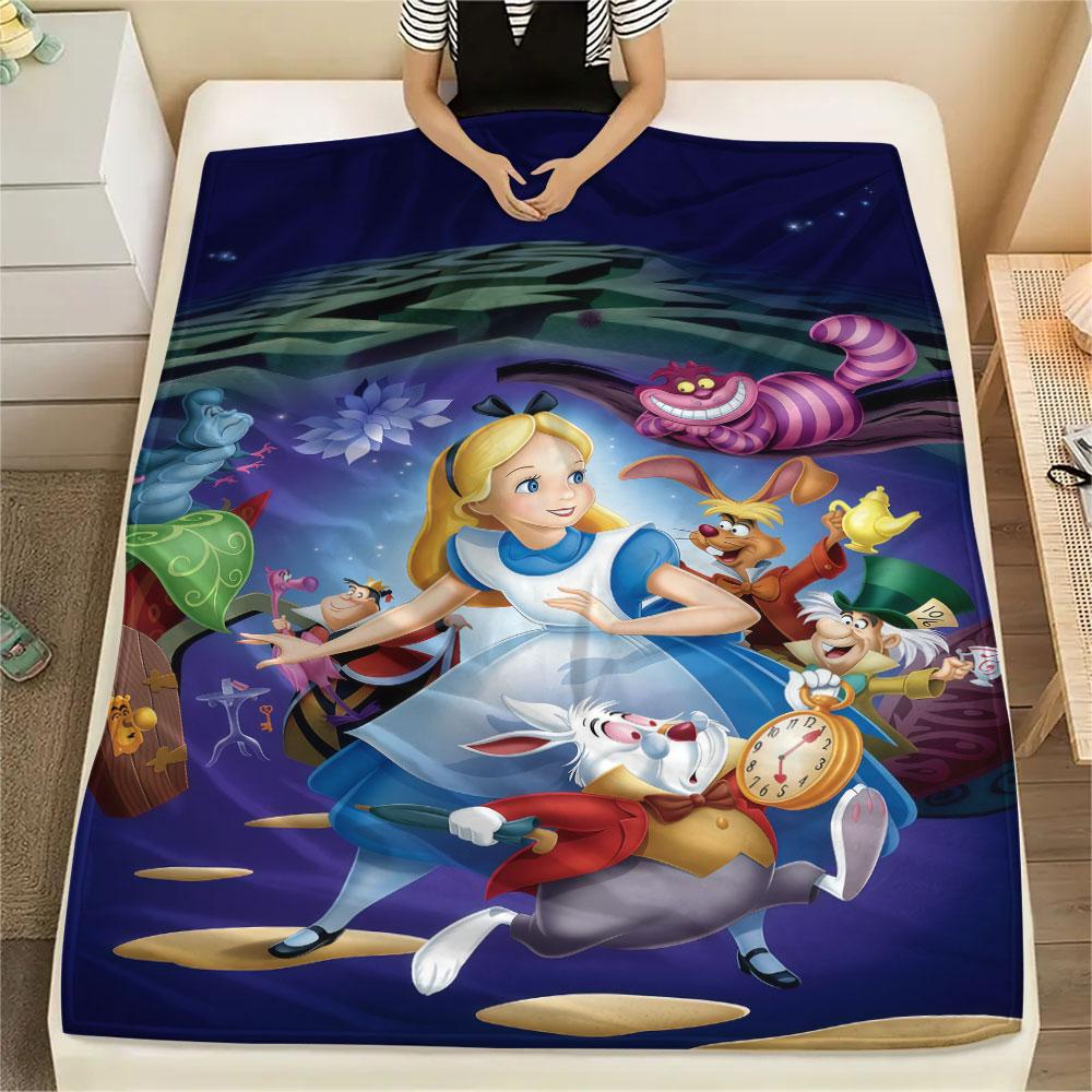 1PC Alice Wonderland Tale Blanket, High quality Comfortable for All Seasons, Home Decor, Warmth and Comfort