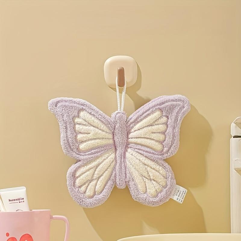 

Butterfly Shape Hand Towels - Hanging Absorbent Microfiber Towels for Bathroom & Kitchen фіолетовий