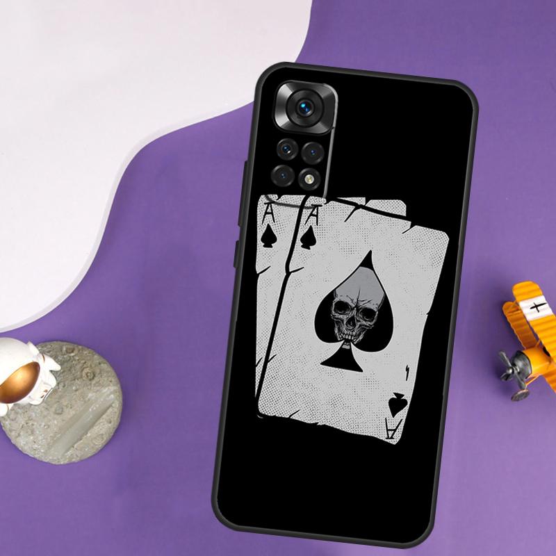 Poker Cards Case For Xiaomi Redmi Note 13 14 Pro 12 9 10 11 Pro 10S 11S 12S Redmi 14C 13C 10C 12C Cover