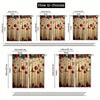 Set Of 2 Festive Christmas Curtains Cheerful Print Polyester Living Room Office Bedroom Decor Curtain For Sitting Made With Rod Pocket Machine
