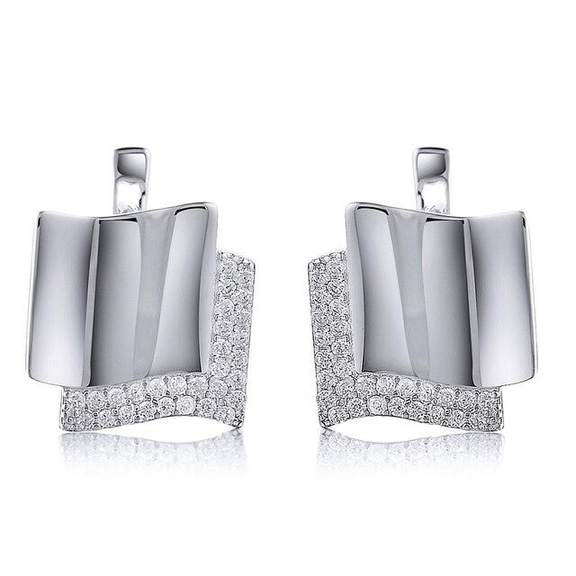 

Серьги из стерлингового серебра 925 пробы в форме флага с прозрачным цирконием, серьги-клипсы с микро-паве для женщин, друзей, подарки, ювелирные украшения