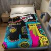 Graffiti - Stil Wortkunst Flanelldecke Warm Weich Halloween Weihnachten Sofa Warm Gemütlich Dekoratives Dekor Geschenk Für Alle Jahreszeiten