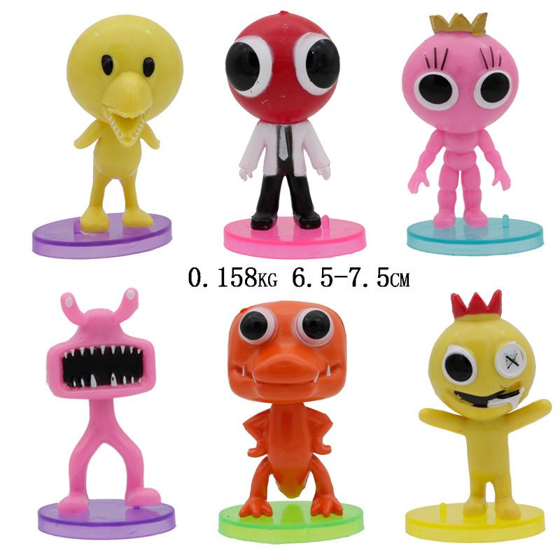 Rainbow Friends Anime Figuur Set Roze Blauw Monster Model Cartoon Karakter Beeldje Taart Decoratie Ornamenten Speelgoed voor Kinderen