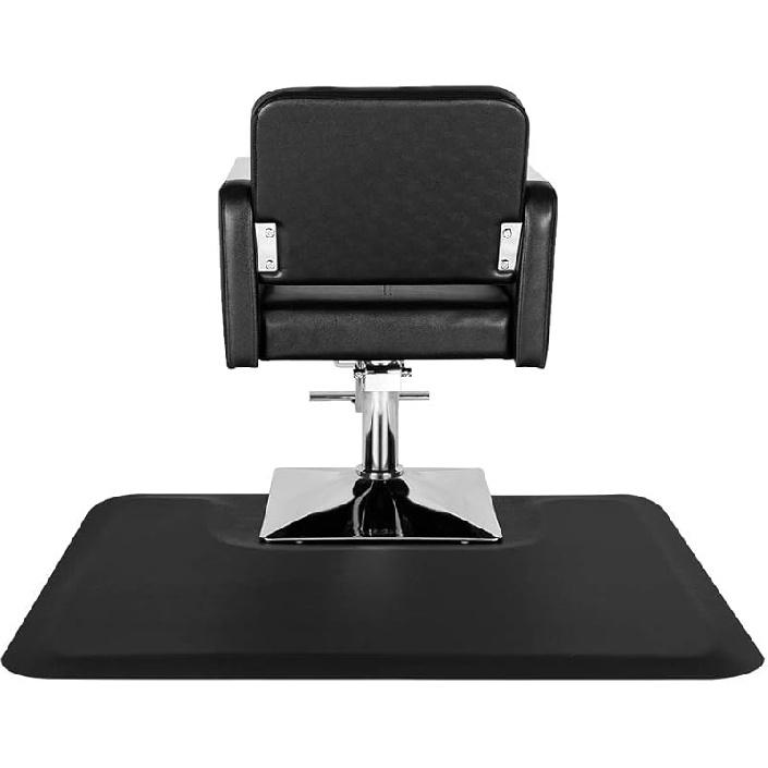 Хенф 3 фута. x 4 фута. Салонный коврик для парикмахерской, черный противоусталостный напольный коврик с квадратным вырезом для салонов, стилистов и парикмахерских, 1/2 дюйма 3 X 4 Ft, Rectangle, Blac