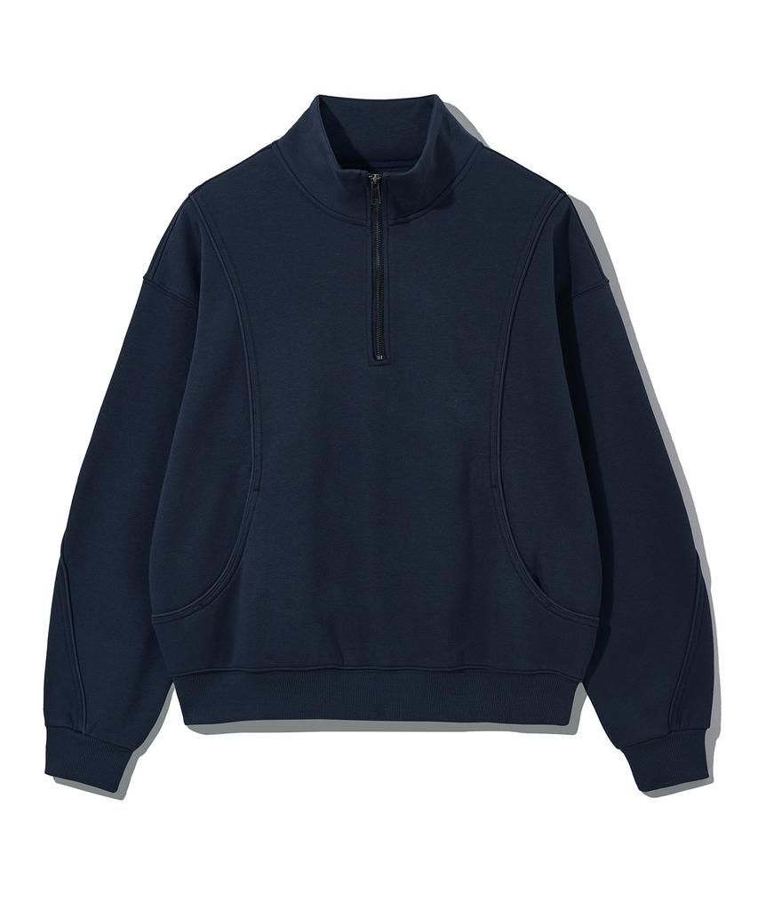 COSTUME O’CLOCK Curved Fleece-Lined Half Zip Sweatshirt 3 Colors Coosts261
