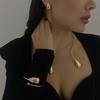 Versatile Teardrop Shape Jewelry Set, 3-Piece Minimalist Necklace Bracelet Earrings, Effortlessly Chic for Day-to-Night Wear