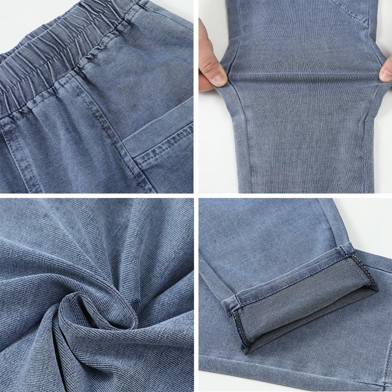 Damen Übergröße 4xl Lässige Denim Knöchellange Hose Vintage Mom Baggy Vaqueros Elastischer Hoher Bund Frühling Sommer Harem Jeans