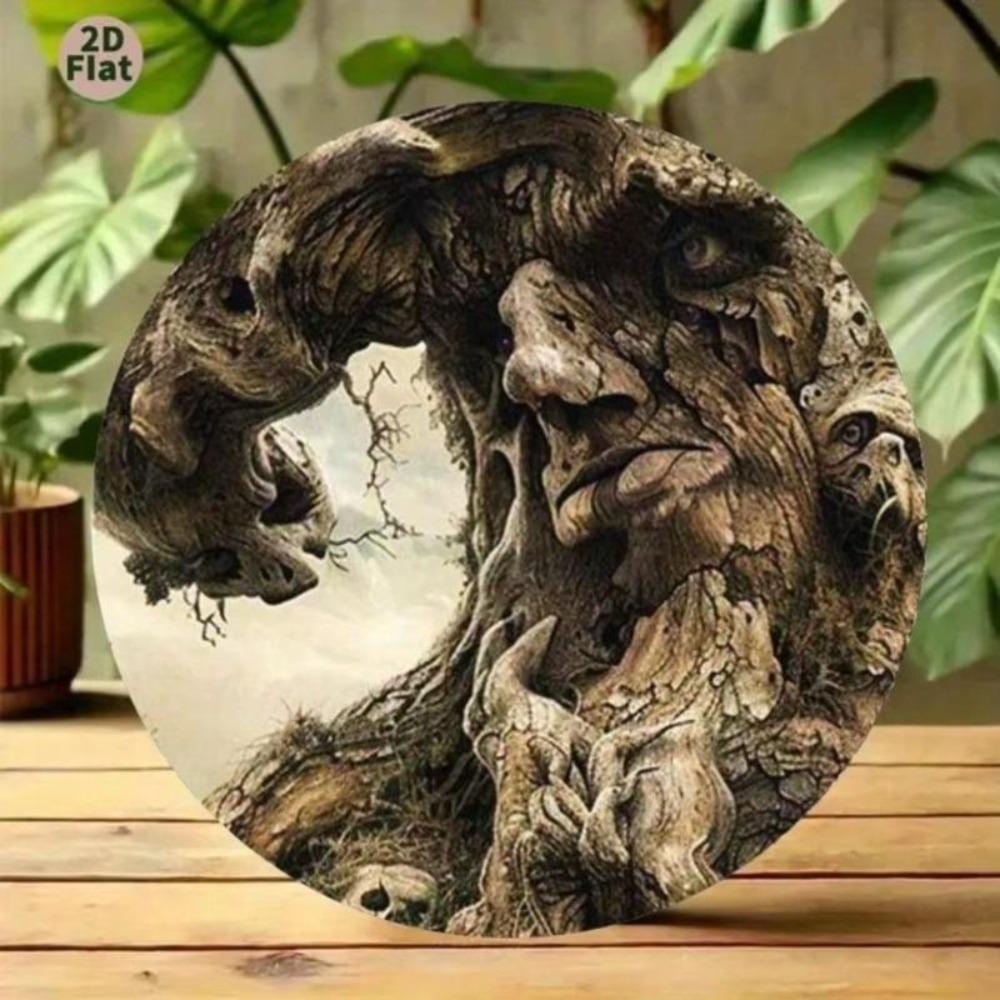 Mystical Old Tree Face Sculpture Resin Gothic Fairy Garden Decor