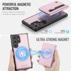For Samsung Galaxy S26 Ultra Case JEEHOOD J12 Magnetic Detachable Zipper Wallet Kickstand Leather Back Cover Compatible with MagSafe