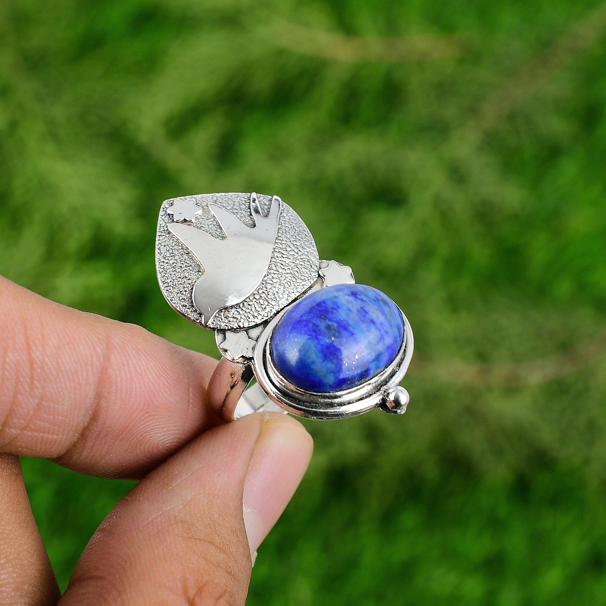 

Womens day Deal 925 Sterling Silver Lapis Lazuli Stone Anniversary New Bird Ring Adjustable