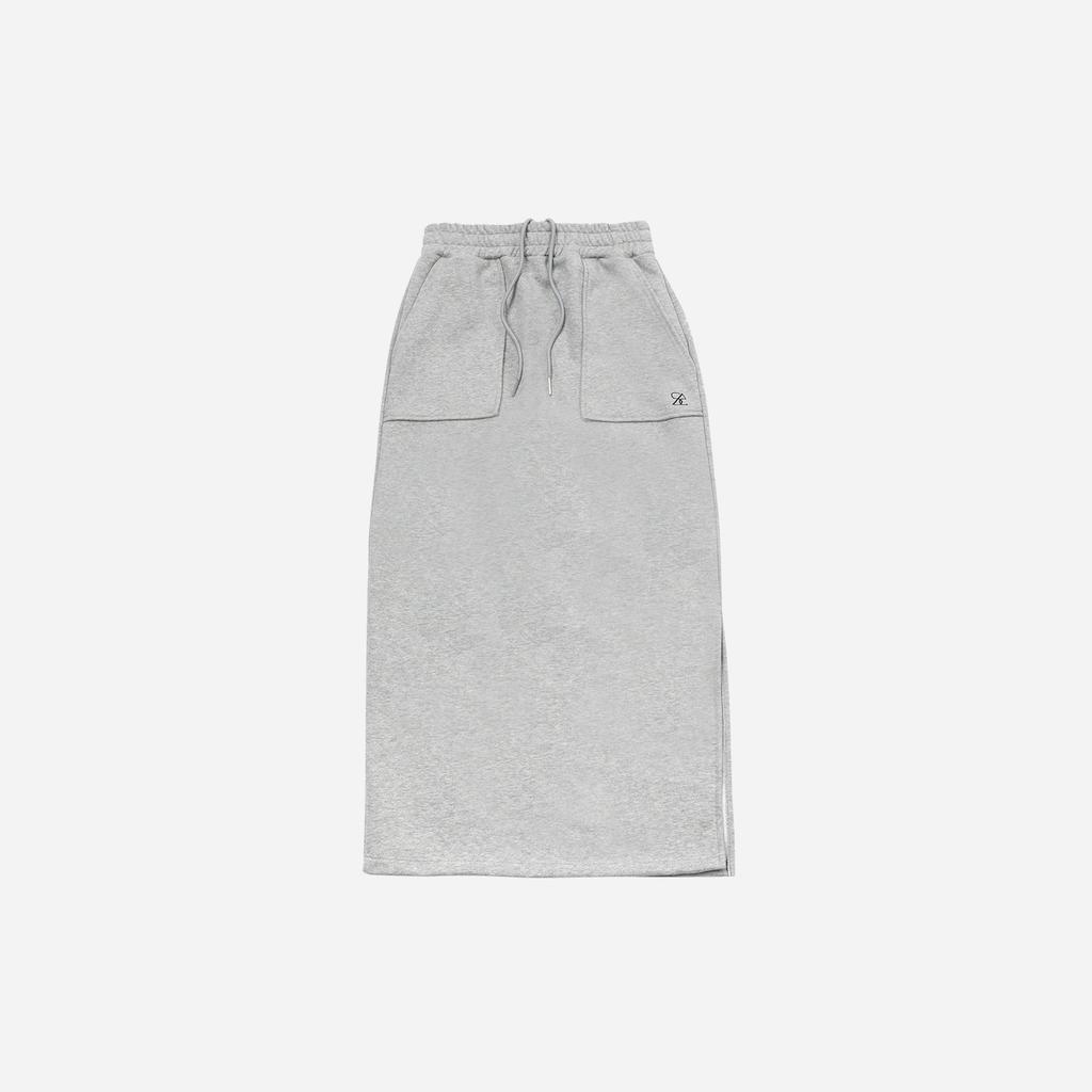 Solteuaenchokollis Sac Sweat Long Skirt Light Grey 4W232Y004