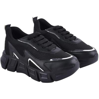 Shoetopia Women'S Flat Sneakers Black (5 Uk)