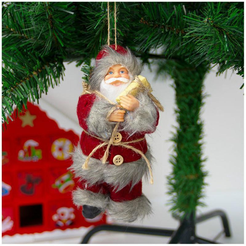 Christmas Ornaments Santa Claus Plush Doll Christmas Tree Pendant