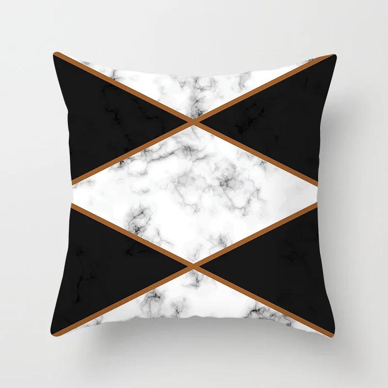 Sofa Office Chair Cushion Cover Luxury Comfortable Flower Pillow Retro Abstract Geometric Printing Pillowcase