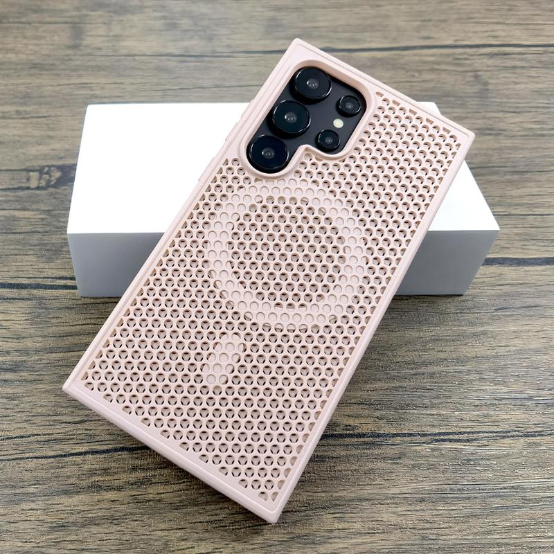 Luxury Dissipate Heat Plastic Phone Case For Samsung Galaxy S25 S24 S23 S22 Ultra Plus S 24 23 22 S24Ultra For Magsafe Charge Phone Cover