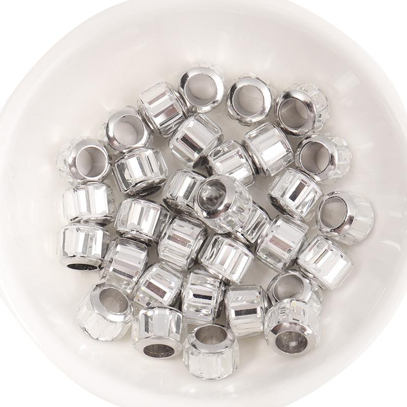 20pcs Resin Beads Diamond Shape Big Hole Round Loose Spacer Beads For DIY Jewelry Making Bracelets Necklace Earrings Accessories