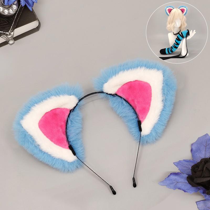 Furry Tiger Ears Headband Tail Set Cosplay Kpop Fan Festival Party Animal Costume Accessory