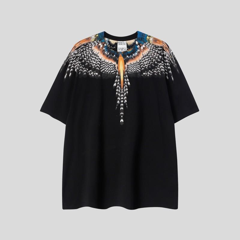 MB Gradient Wings T Shirt Men Women Loose Casual Short Sleeve Tee