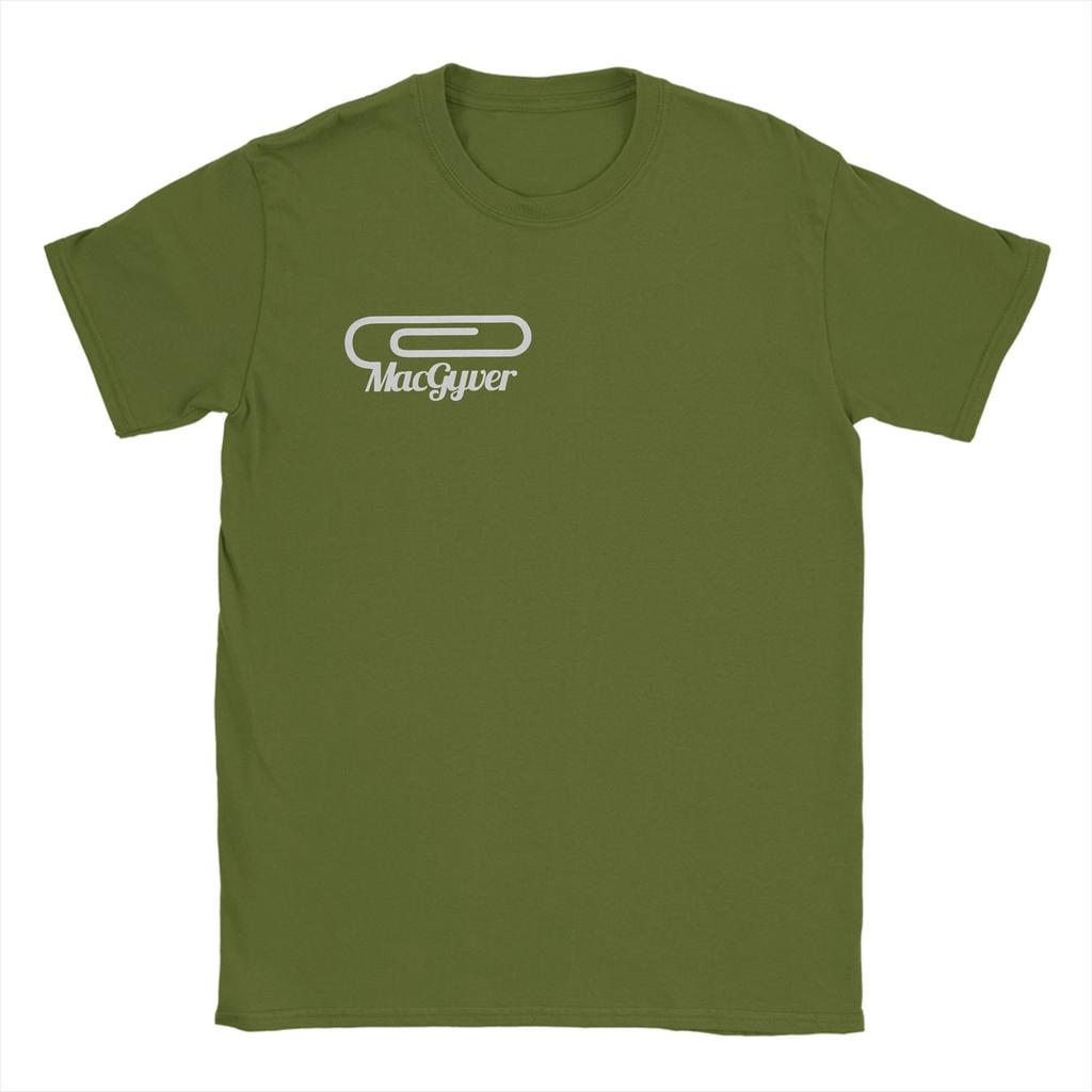 Men MacGyver TV Series Utility Paper Clip T Shirt Ingenuity Cotton Tops Funny Short Sleeve Round Neck Tee Shirt New T-Shirts