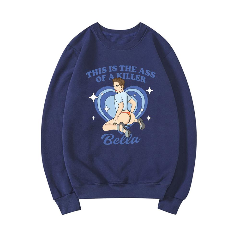 

Это задница убийцы Белла Толстовка Сумерки Толстовка Унисекс Повседневные Худи Смешной Пуловер с Длинным Рукавом Подарок Сумерки XXXL темно-синий