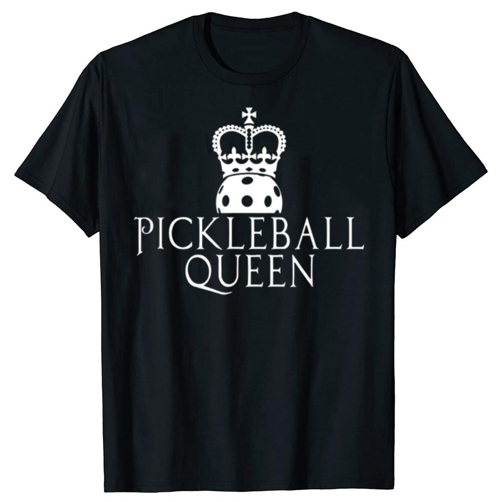 Funny Pickleball Queen Graphic Tshirt Men Women's Fashion Casual Oversized T-shirts Men's 100% Cotton T Shirt