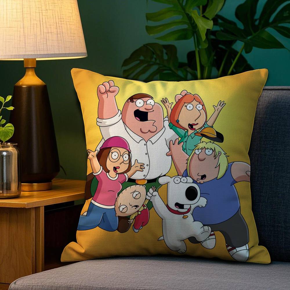 Cartoon F-Family G-Guy Pillow Case Sofa Living Room Bedroom Double-sided Printing Square Cushion Nap Time Pillow Case