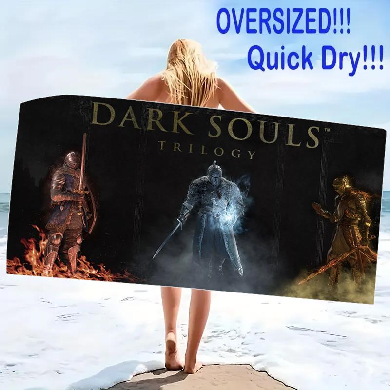 DARK SOULS Print Beach Towel, Large Soft Quick Dry Towel for Beach Camping Swimming