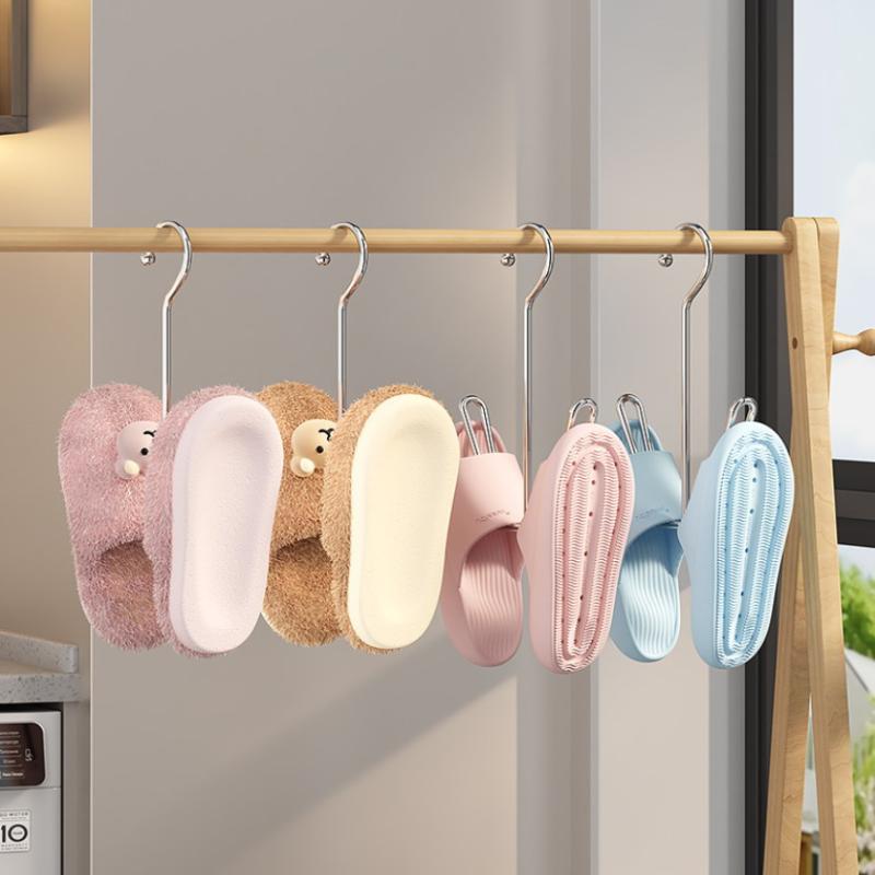 1/4Pcs Stainless Steel U-Shaped Shoe Drying Rack, Windproof, Quick-Dry, Space-Saving Wall-Mounted Hooks For Outdoor & Indoor Use