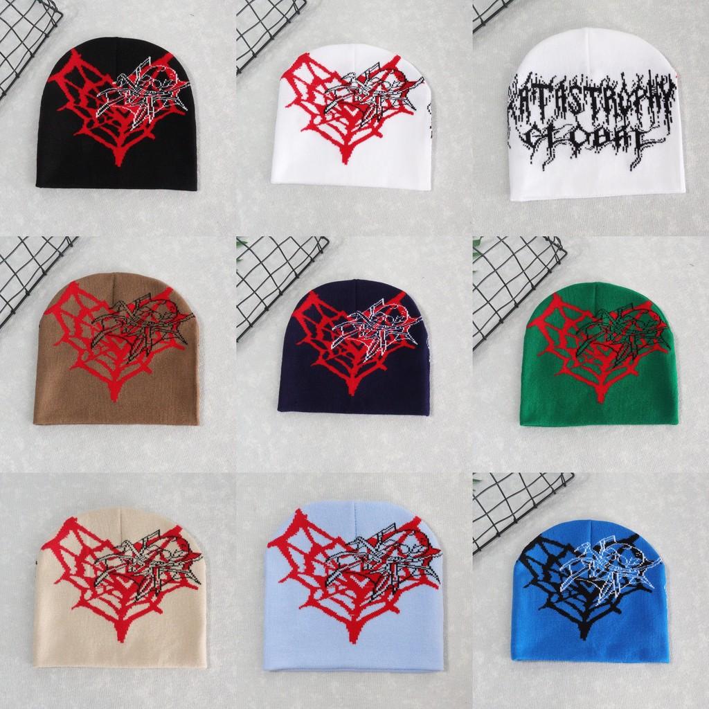 Heart Shape Spider Web Pattern Knitted Cap Winter Warm Fashionable Gift Casual