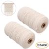 Macrame Rope 2mm 200M Natural Cotton Cord for DIY Crafts Wall Hanging Cotton String Home Decoration Knitting Rope 2pcs