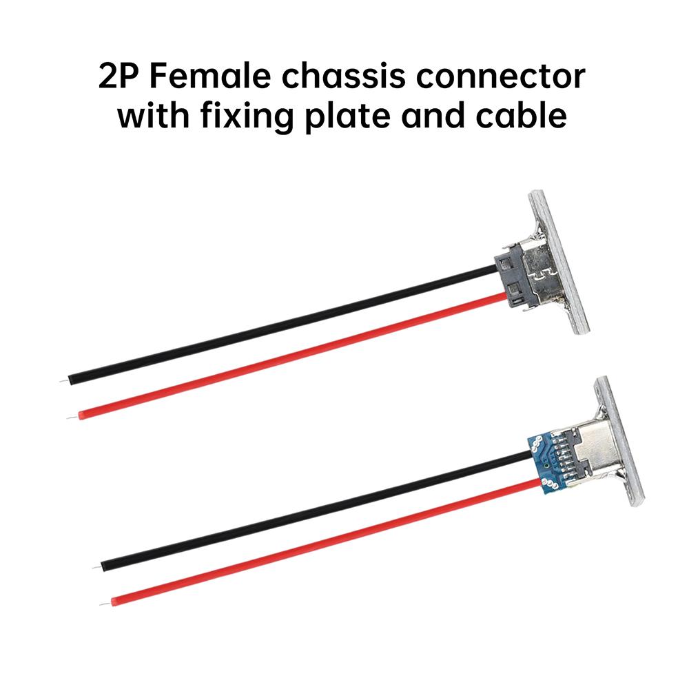 2Pin USB Jack Charging Data Port Type-C Waterproof Charging Port 2P Strip Line Of Solder Joint Female Connector Jack