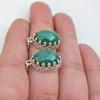 Malachite Oval Gemstone Earring, Designer Earring, Women Earring, Gift For Her, Handmade Jewelry, Birthday Gift, 925 Silver Earring