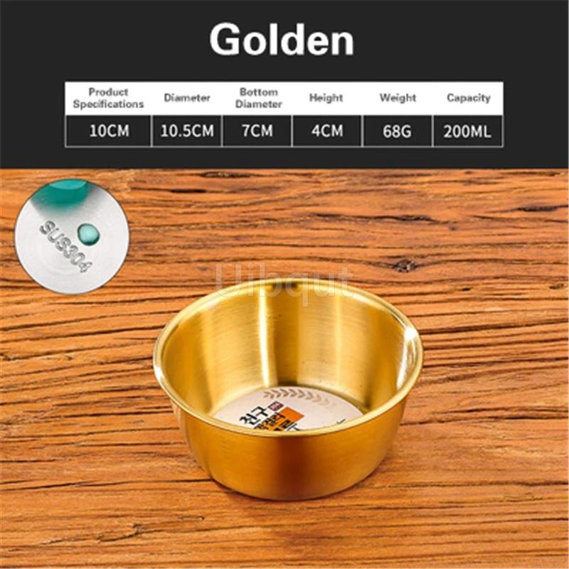 Rice Golden Bowls with Handle Wine Bowl Cooking Basin Seasoning Bowl Noodle Bowl Korean 304 Stainless Steel Rice Wine Bowls