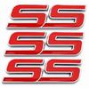 3x SS Trunk Rear Emblem for Impala Trailblazer Monte Carlo 10336980 Chrome Red